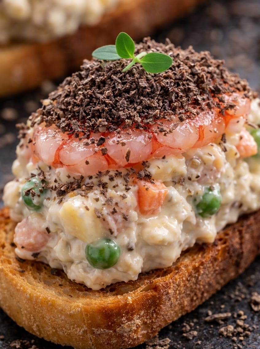 Pollo relleno de setas y trufa negra de Aragón, elaborado por el chef Aitor Fernández.
